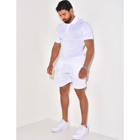 Ensemble short et polo côtelé Ensemble short et polo côtelé