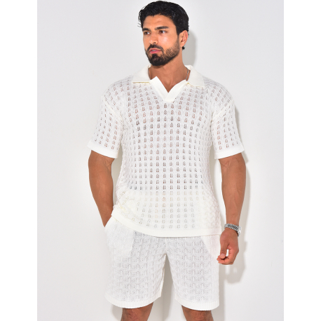 Ensemble short et polo ajouré Ensemble short et polo ajouré