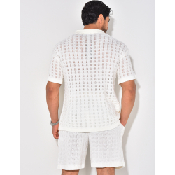 Ensemble short et polo ajouré Ensemble short et polo ajouré