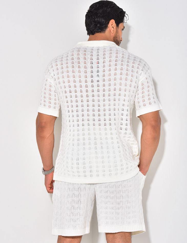 Ensemble short et polo ajouré Ensemble short et polo ajouré