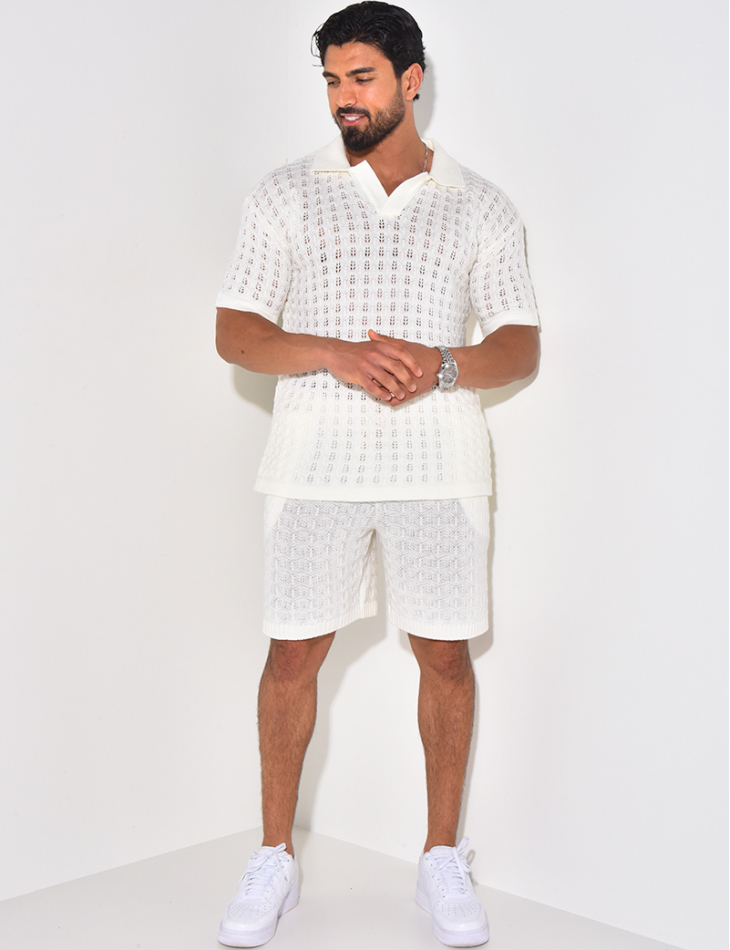 Ensemble short et polo ajouré Ensemble short et polo ajouré