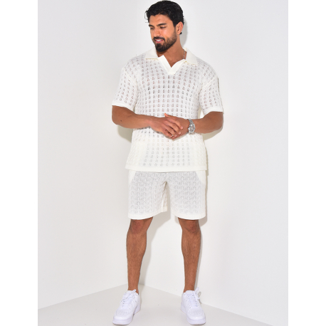 Ensemble short et polo ajouré Ensemble short et polo ajouré