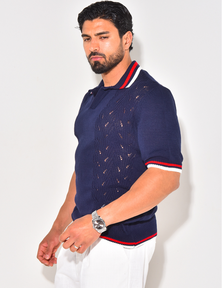 Polo en laine manches courtes