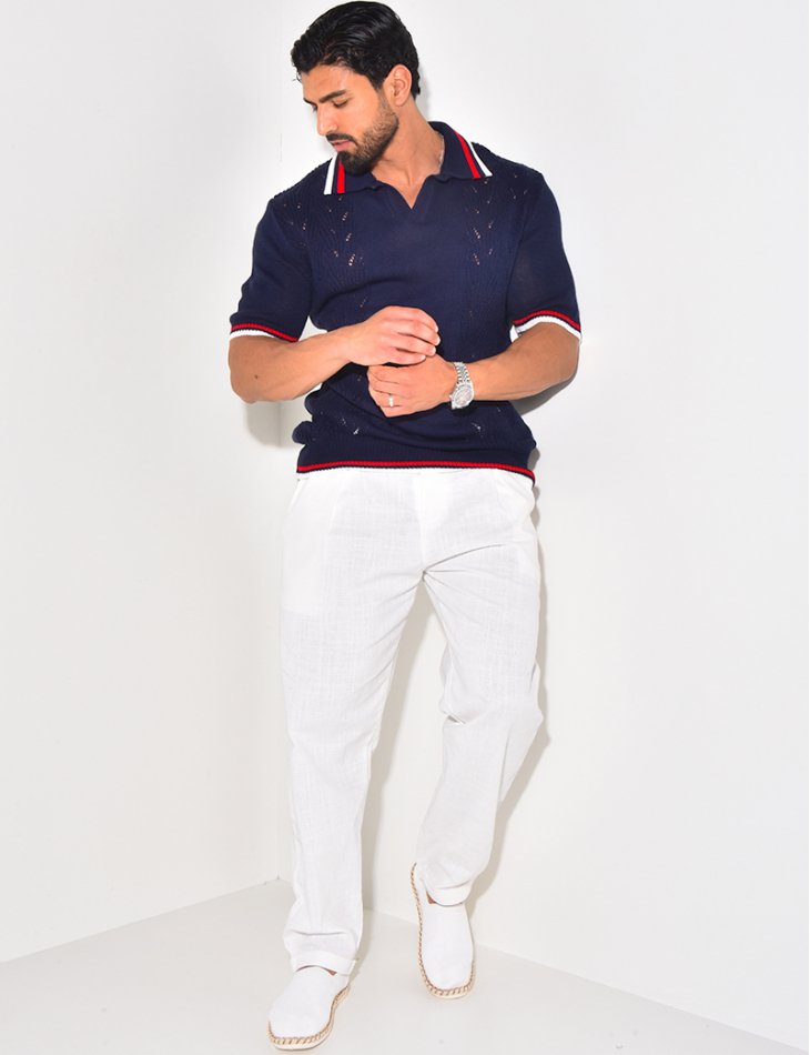 Polo en laine manches courtes Polo en laine manches courtes