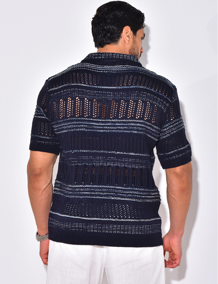 Polo en laine ajouré Polo en laine ajouré