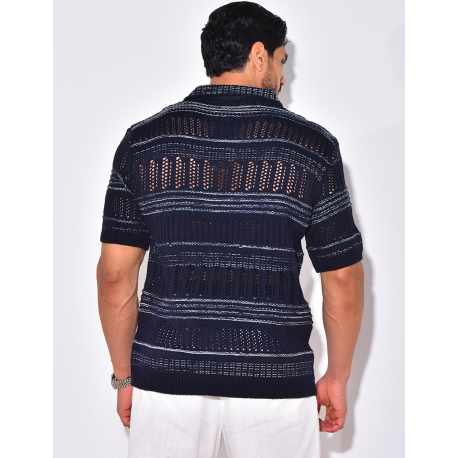 Polo en laine ajouré Polo en laine ajouré
