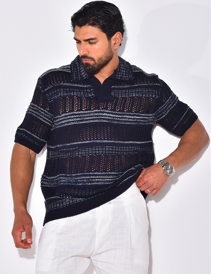 Polo en laine ajouré Polo en laine ajouré