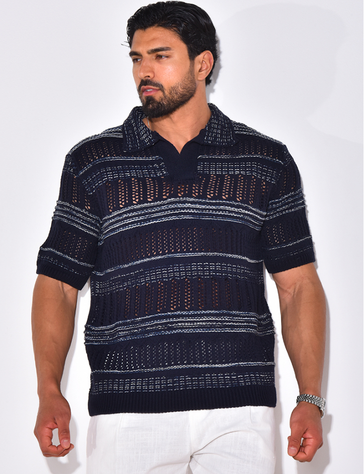 Polo en laine ajouré Polo en laine ajouré