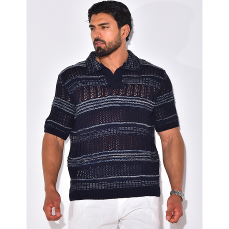 Polo en laine ajouré Polo en laine ajouré