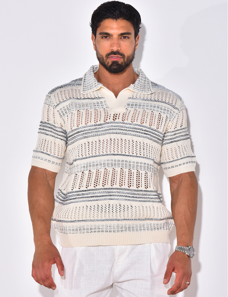 Polo en laine ajouré Polo en laine ajouré
