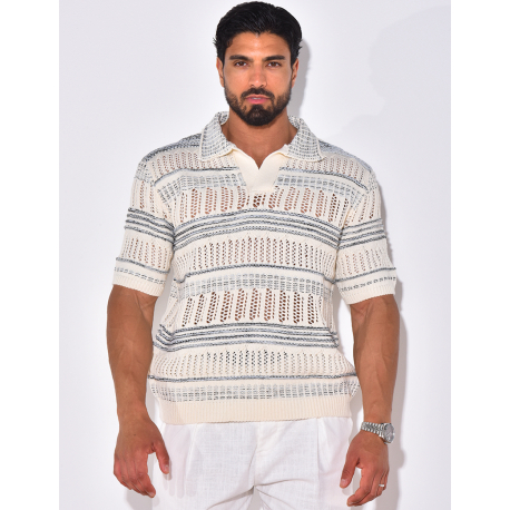 Polo en laine ajouré Polo en laine ajouré