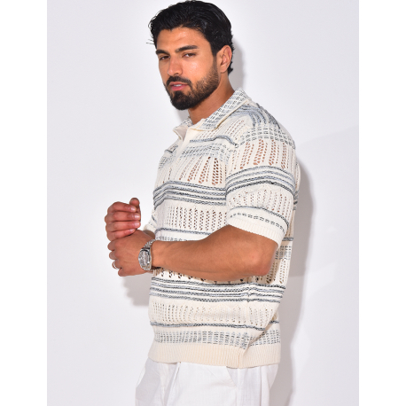 Polo en laine ajouré Polo en laine ajouré