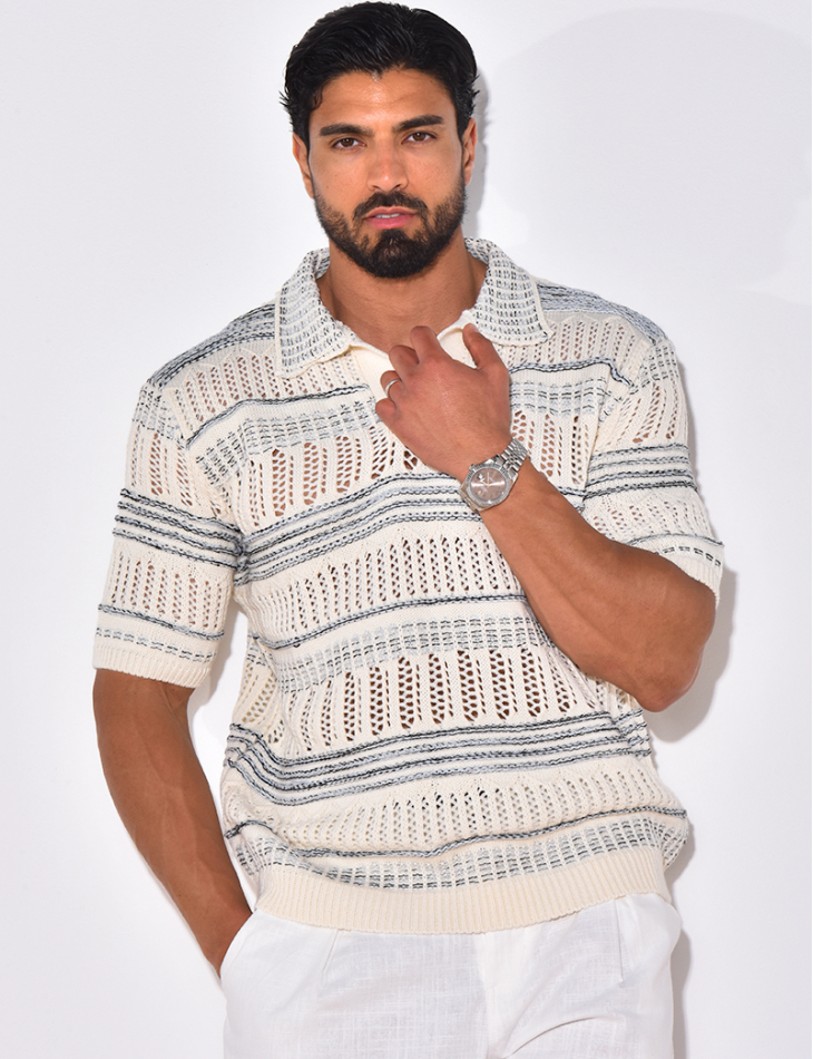 Polo en laine ajouré Polo en laine ajouré