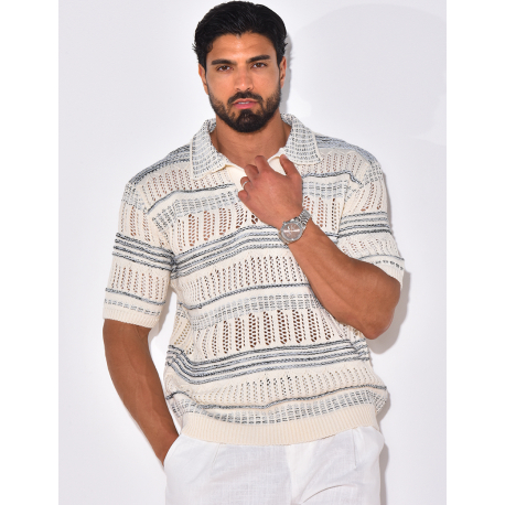 Polo en laine ajouré Polo en laine ajouré