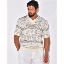 Polo en laine ajouré Polo en laine ajouré