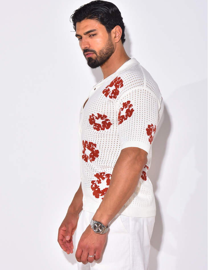 Chemise ajourée à fleurs Chemise ajourée à fleurs