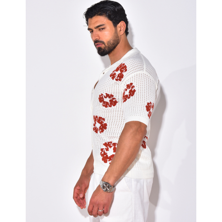 Chemise ajourée à fleurs Chemise ajourée à fleurs