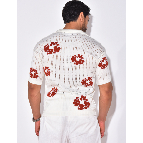 Chemise ajourée à fleurs Chemise ajourée à fleurs