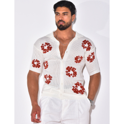 Chemise ajourée à fleurs Chemise ajourée à fleurs
