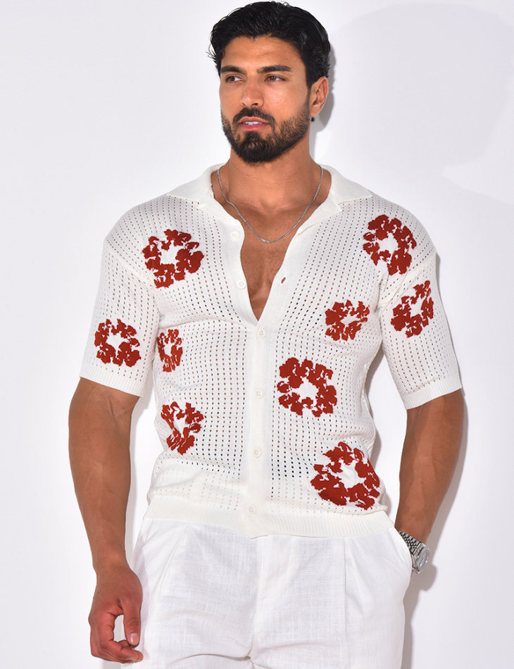 Chemise ajourée à fleurs Chemise ajourée à fleurs