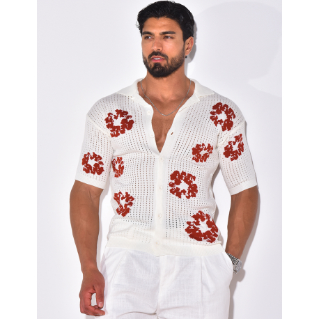 Chemise ajourée à fleurs Chemise ajourée à fleurs