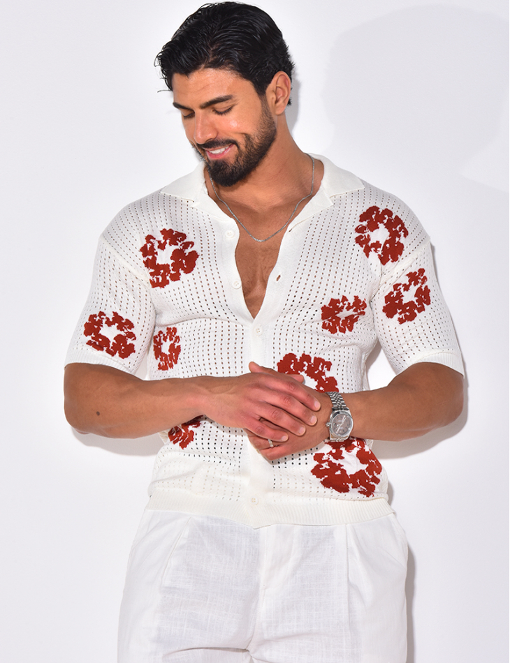 Chemise ajourée à fleurs Chemise ajourée à fleurs