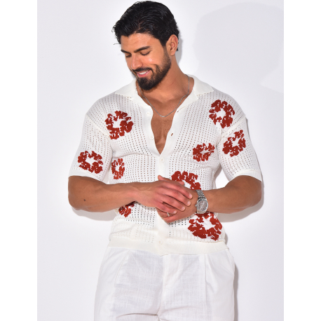 Chemise ajourée à fleurs Chemise ajourée à fleurs