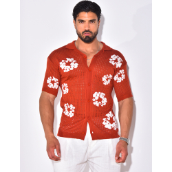 Chemise ajourée à fleurs Chemise ajourée à fleurs