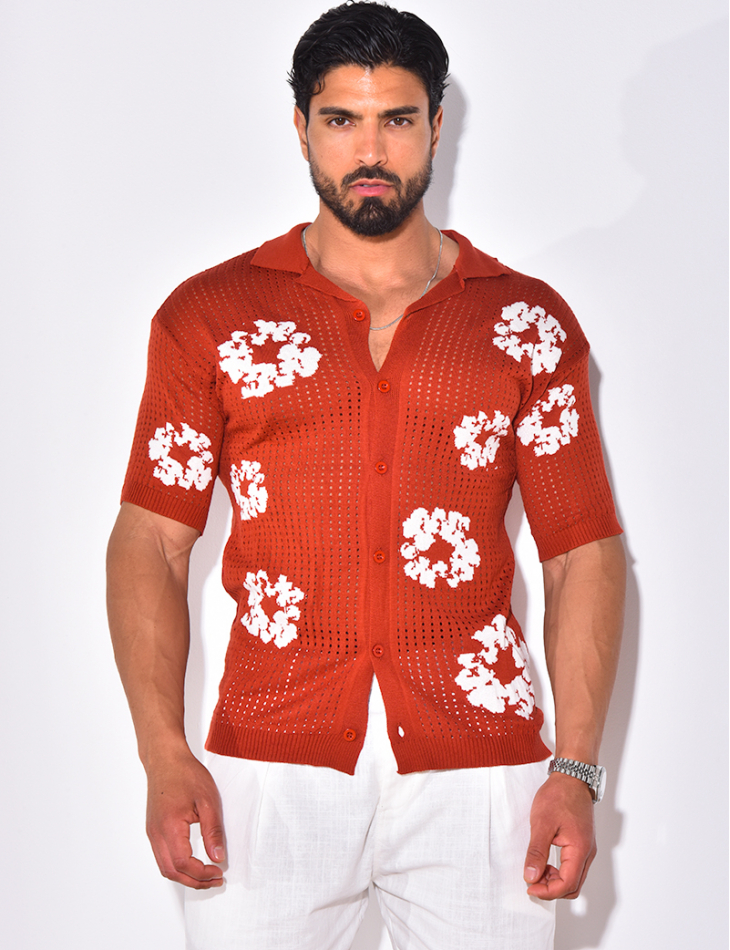 Chemise ajourée à fleurs Chemise ajourée à fleurs