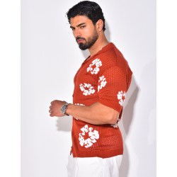 Chemise ajourée à fleurs Chemise ajourée à fleurs