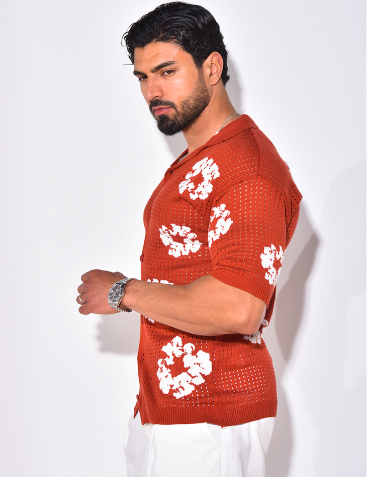 Chemise ajourée à fleurs Chemise ajourée à fleurs