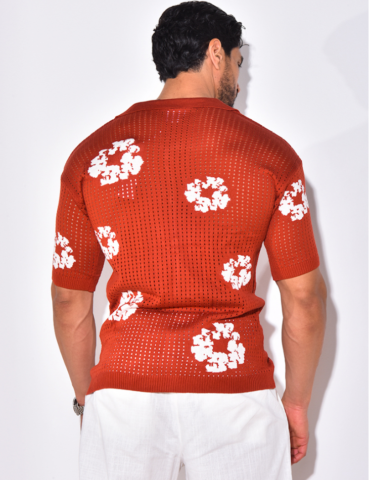 Chemise ajourée à fleurs Chemise ajourée à fleurs