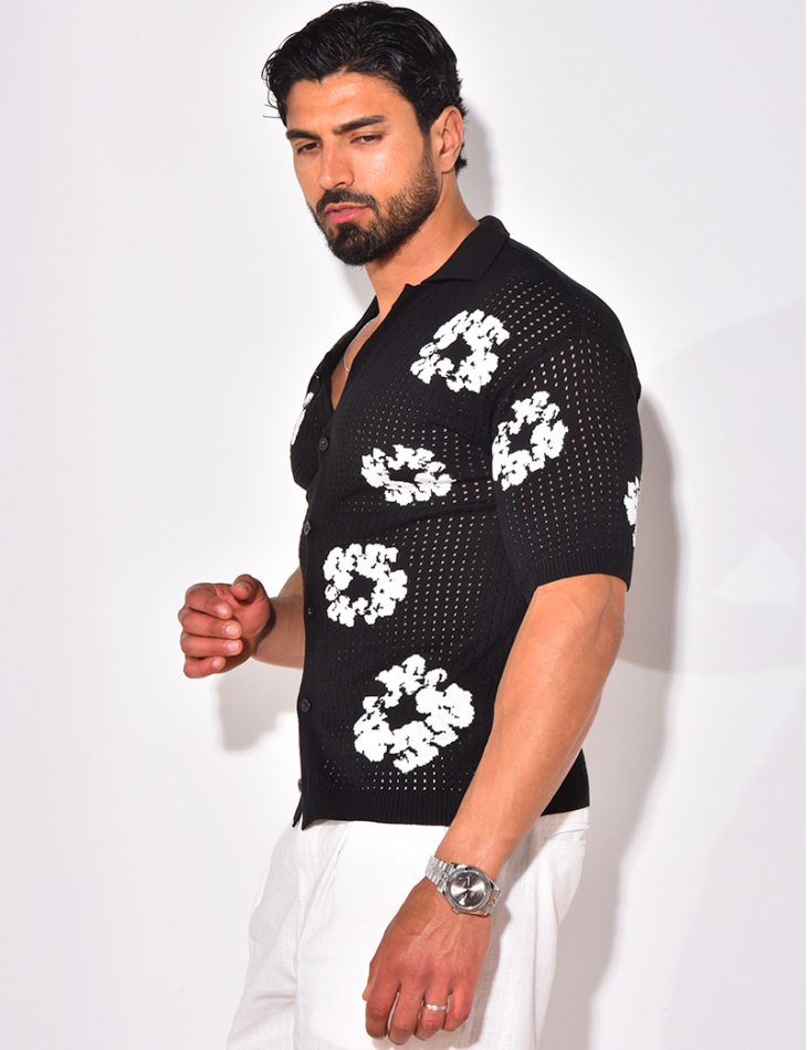 Chemise ajourée à fleurs Chemise ajourée à fleurs