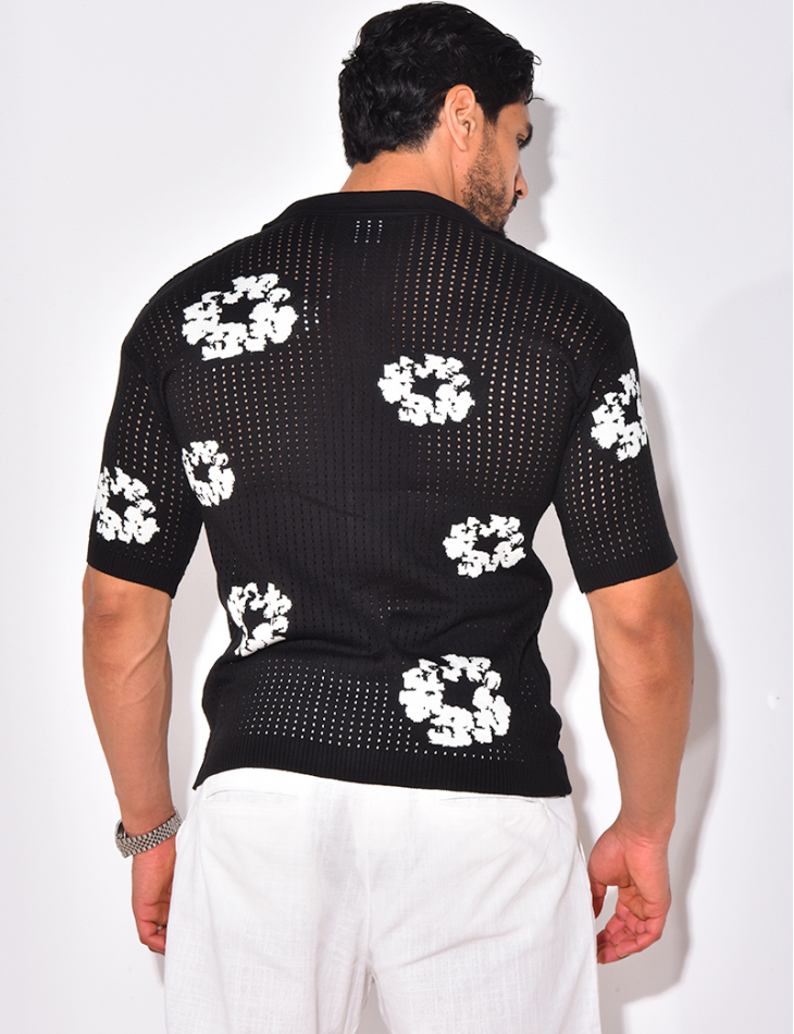 Chemise ajourée à fleurs Chemise ajourée à fleurs