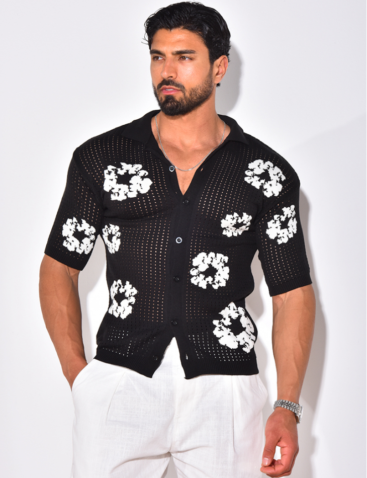 Chemise ajourée à fleurs Chemise ajourée à fleurs