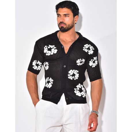 Chemise ajourée à fleurs Chemise ajourée à fleurs