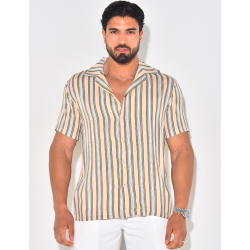 Chemise manches courtes à rayures Chemise manches courtes à rayures