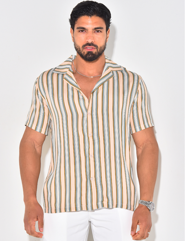 Chemise manches courtes à rayures Chemise manches courtes à rayures