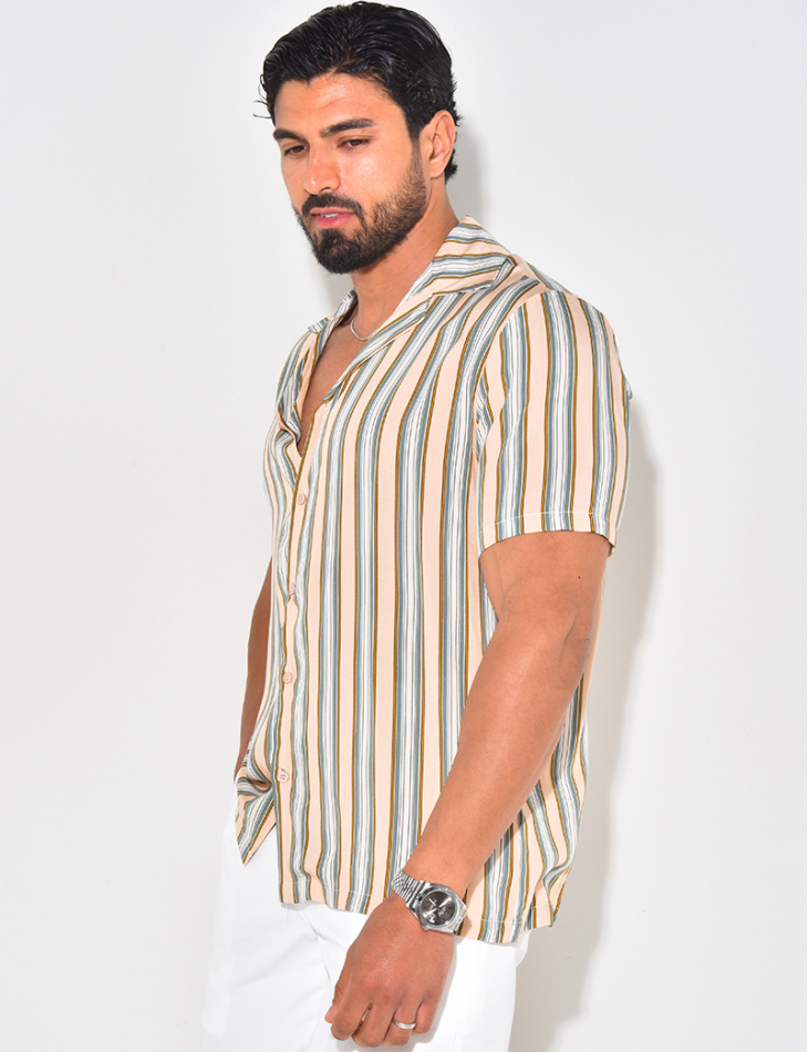 Chemise manches courtes à rayures Chemise manches courtes à rayures