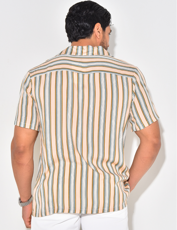 Chemise manches courtes à rayures Chemise manches courtes à rayures