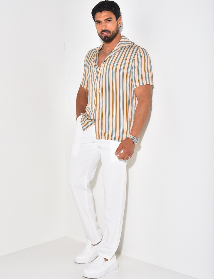 Chemise manches courtes à rayures Chemise manches courtes à rayures