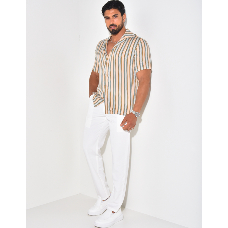 Chemise manches courtes à rayures Chemise manches courtes à rayures