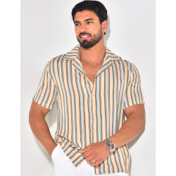Chemise manches courtes à rayures Chemise manches courtes à rayures