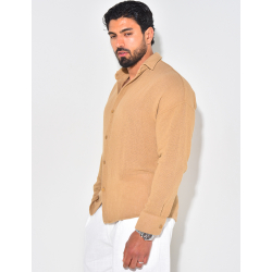 Chemise manches longues nid d'abeille