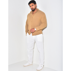 Chemise manches longues nid d'abeille