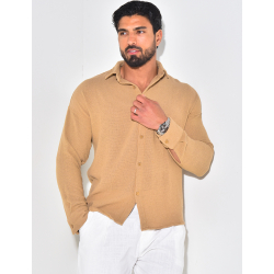 Chemise manches longues nid d'abeille