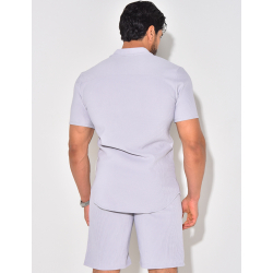 Ensemble texturé short et chemise Ensemble texturé short et chemise
