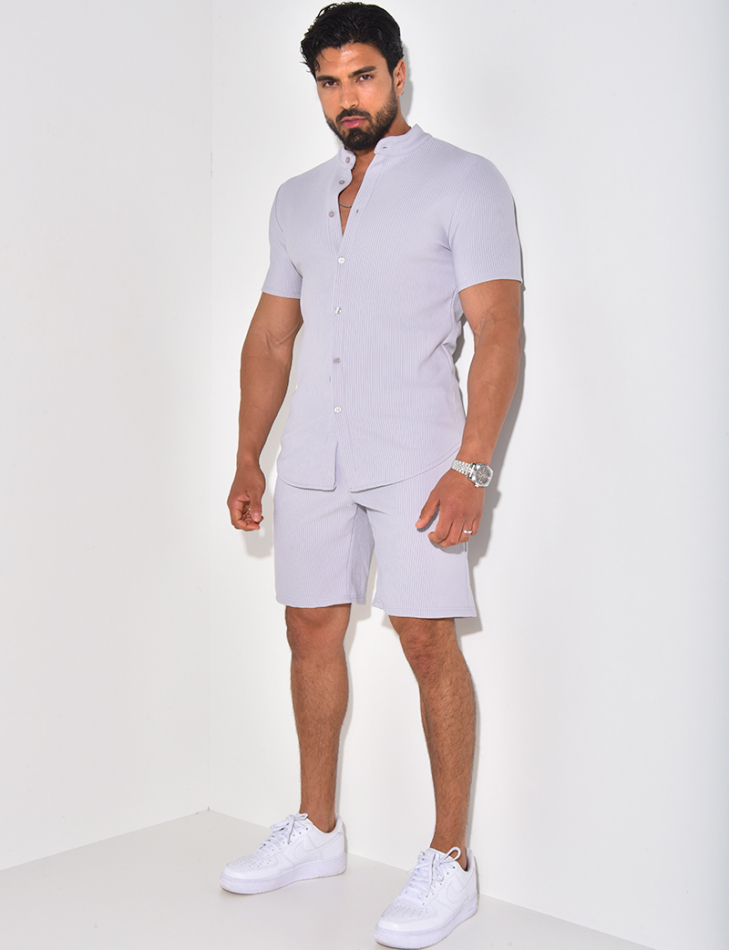 Ensemble texturé short et chemise Ensemble texturé short et chemise