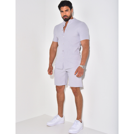 Ensemble texturé short et chemise Ensemble texturé short et chemise
