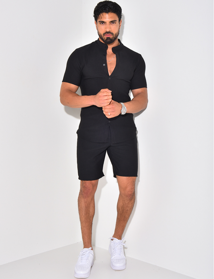 Ensemble texturé short et chemise Ensemble texturé short et chemise